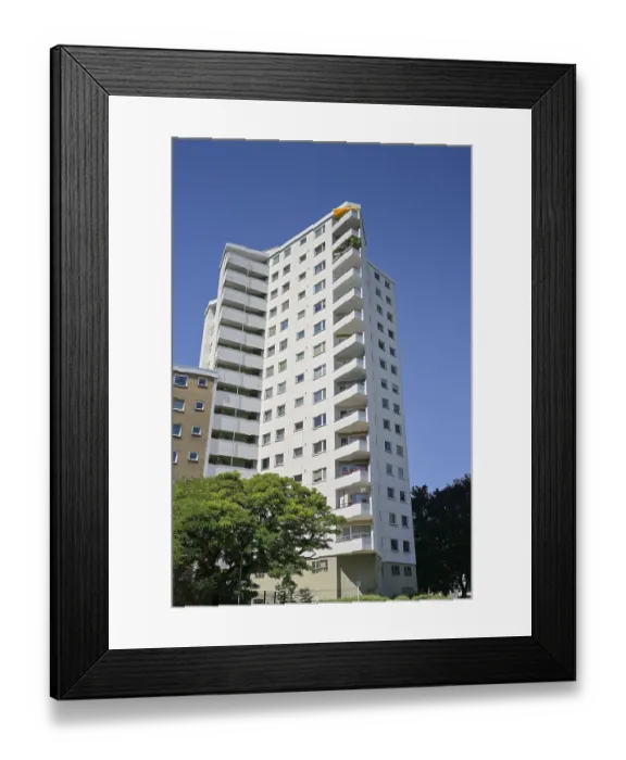 Framed Print : Residential building, Plattenbau Framed Print : Residential building, Plattenbau