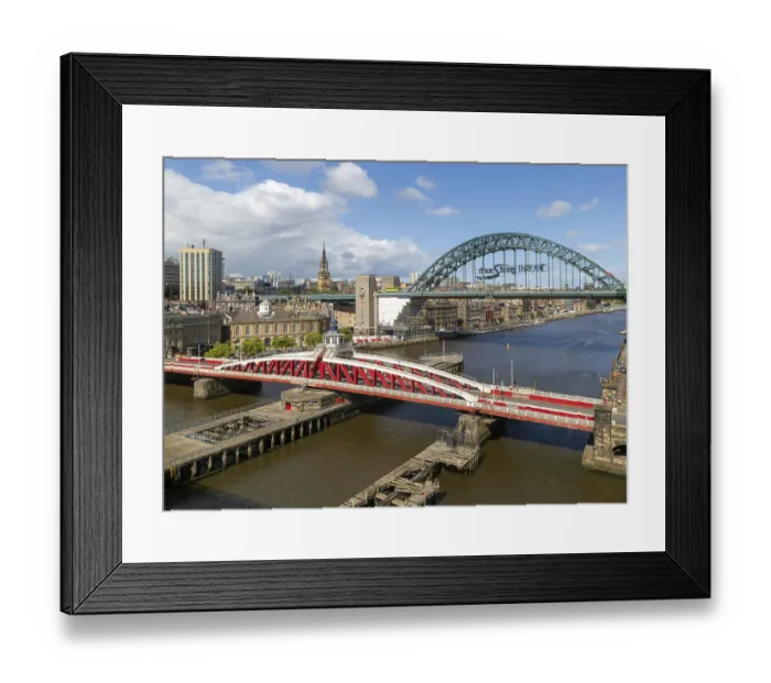Framed Print : Tyne Bridge and Swing Bridge from High Level Bridge Framed Print : Tyne Bridge and Swing Bridge from High Level Bridge