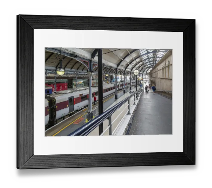 Framed Print : Inside railway station, Newcastle upon Tyne