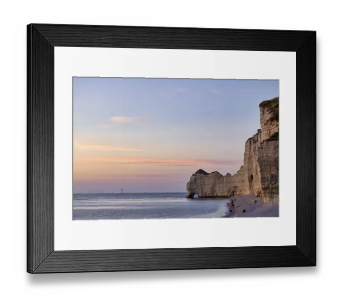 Framed Print : People on the beach, pebble beach