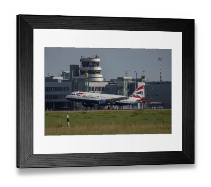 Framed Print : Dusseldorf Airport, DUS, British Airways Airbus A320