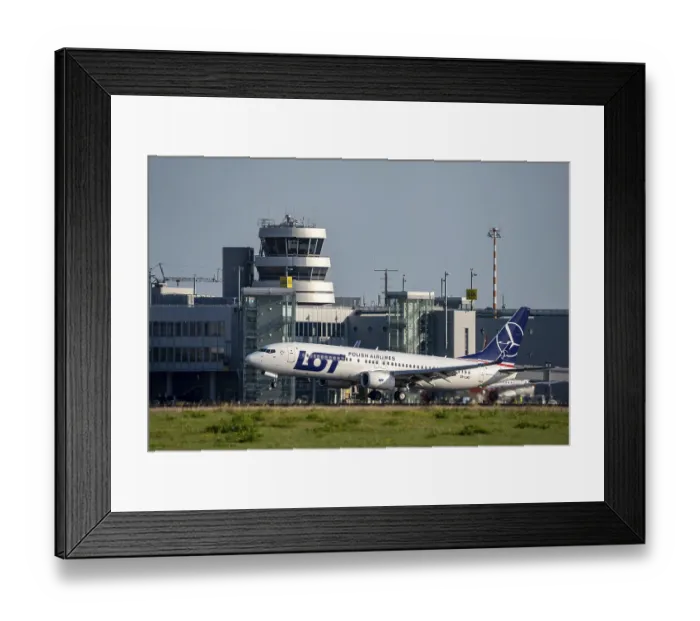 Framed Print : Dusseldorf Airport, DUS, LOT Polish Airlines