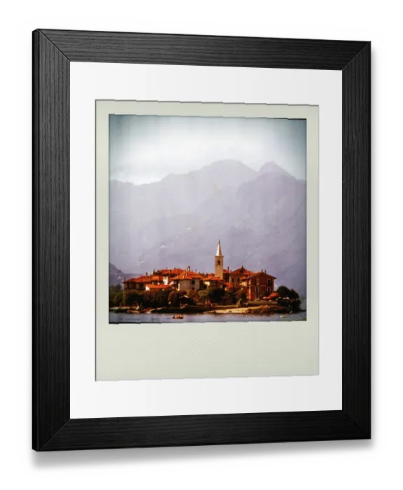 Framed Print : Polaroid effect, Isola dei Pescatori 70s