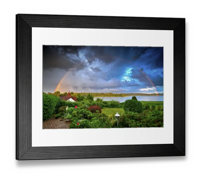 Framed Print : Rainbow over the GroBer Ponitzer See in Ponitz am See Framed Print : Rainbow over the GroBer Ponitzer See in Ponitz am See