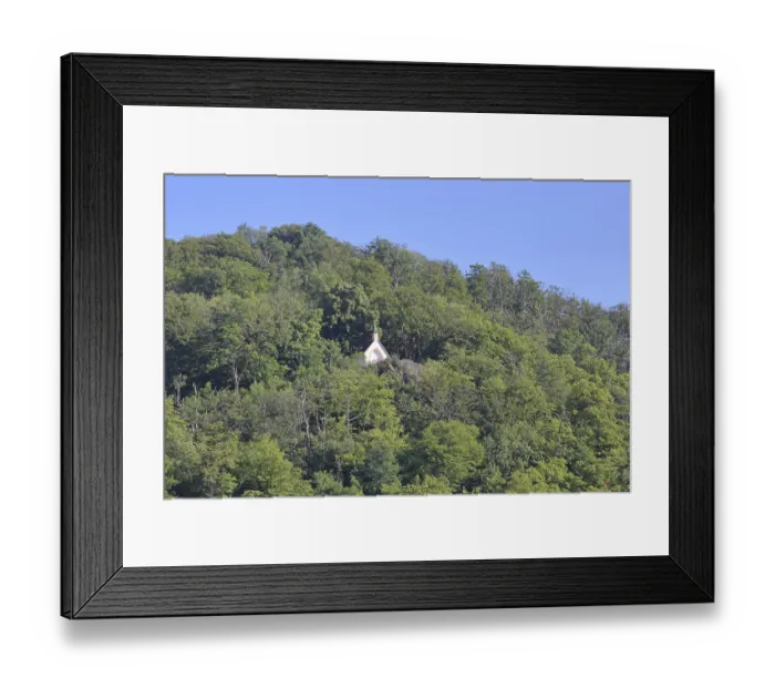 Framed Print : Ottilien Chapel in the mountain with forest Framed Print : Ottilien Chapel in the mountain with forest