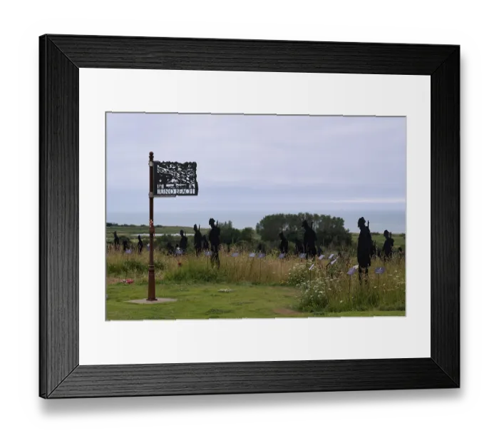 Framed Print : Installation, Juno Beach sign, Standing with Giants Framed Print : Installation, Juno Beach sign, Standing with Giants