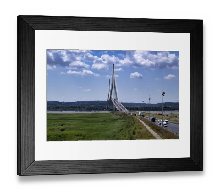 Framed Print : Motorway, Pont de Normandie, Normandy Bridge