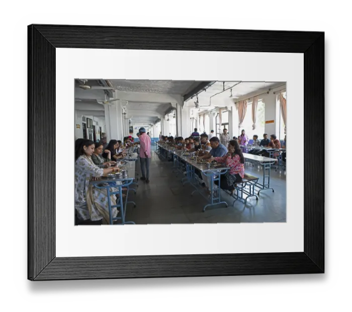Framed Print : Pilgrims meal at the Adinath temple in Ranakpur