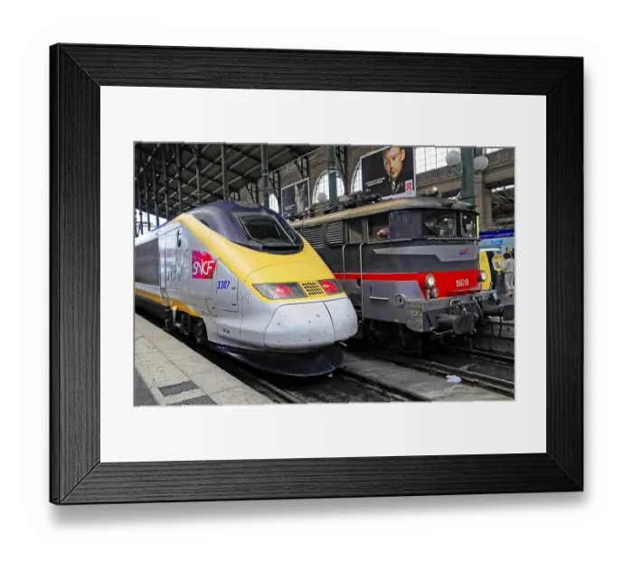 Framed Print : Two trains side by side in the station Framed Print : Two trains side by side in the station