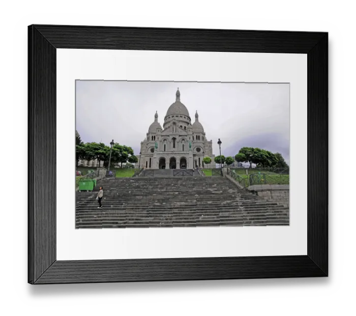 Framed Print : Monumental stairs lead to a large basilica under a cloudy sky Framed Print : Monumental stairs lead to a large basilica under a cloudy sky