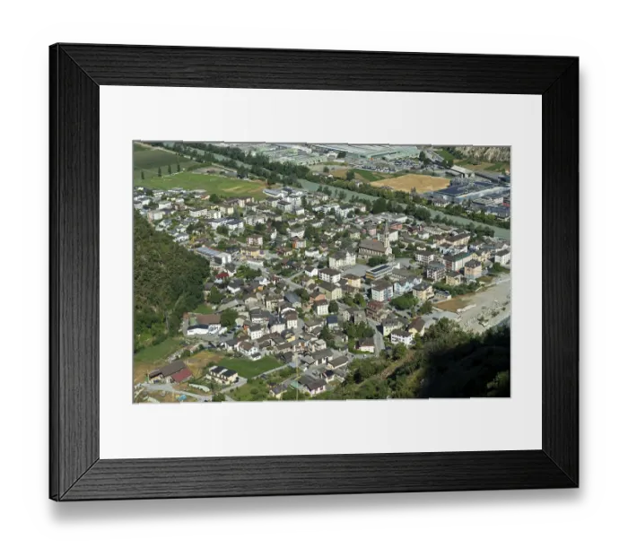 Framed Print : The village of Chippis in the Rhone Valley