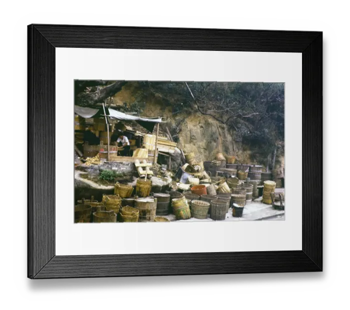 Framed Print : Roadside basket maker, Castle Peak Framed Print : Roadside basket maker, Castle Peak