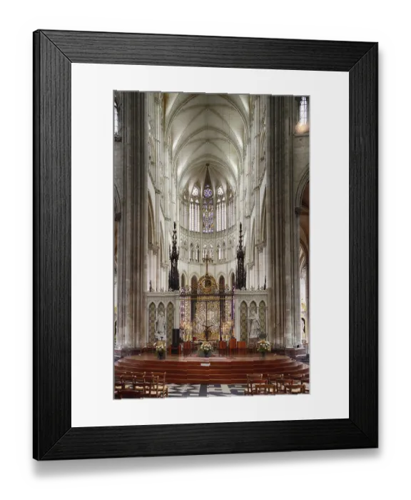 Framed Print : Interior view, nave, choir, Cathedrale Notre-Dame d'Amiens cathedral