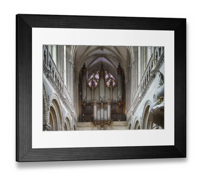 Framed Print : Interior view, west gallery, organ