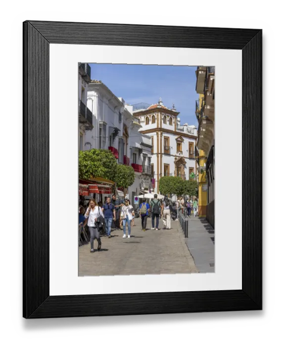 Framed Print : Street with tourists in the historic centre Framed Print : Street with tourists in the historic centre