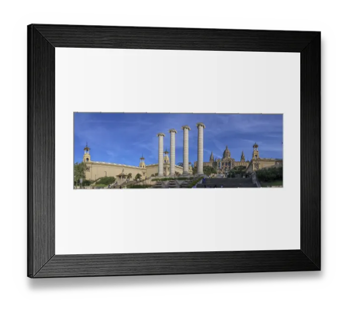 Framed Print : Panoramic photo with the 4 white stone columns of Les Quatre Columnes