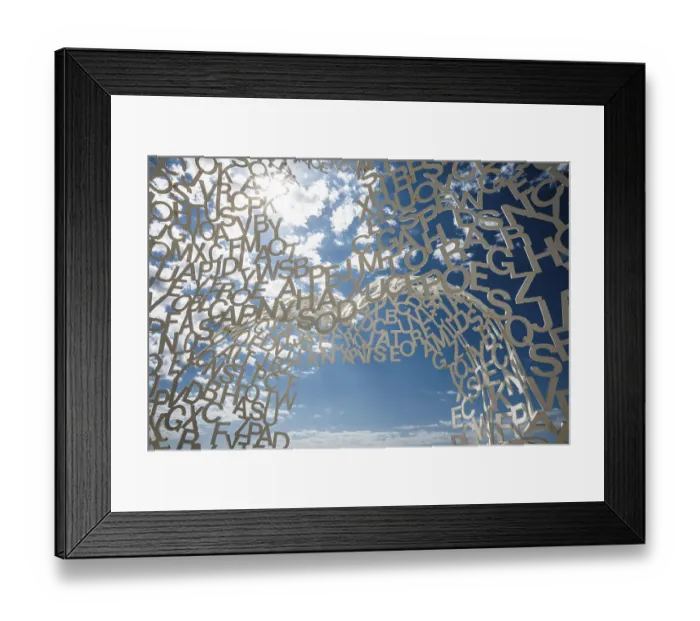 Framed Print : Sculpture made of letters, Le Nomade