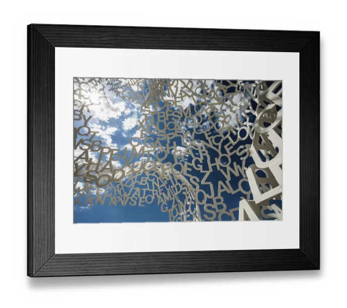 Framed Print : Sculpture made of letters, Le Nomade