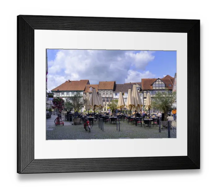 Framed Print : Half-timbered houses on the Great Plain