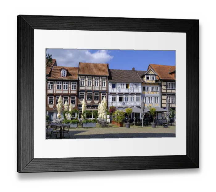 Framed Print : Half-timbered houses on the Great Plain