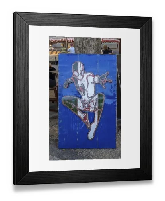 Framed Print : Spider Man painting on the art market at the Deutsches Museum Framed Print : Spider Man painting on the art market at the Deutsches Museum