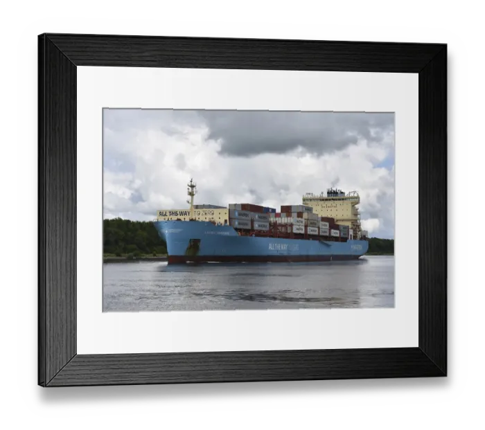 Framed Print : Container ship LAURA MAERSK in the Kiel Canal
