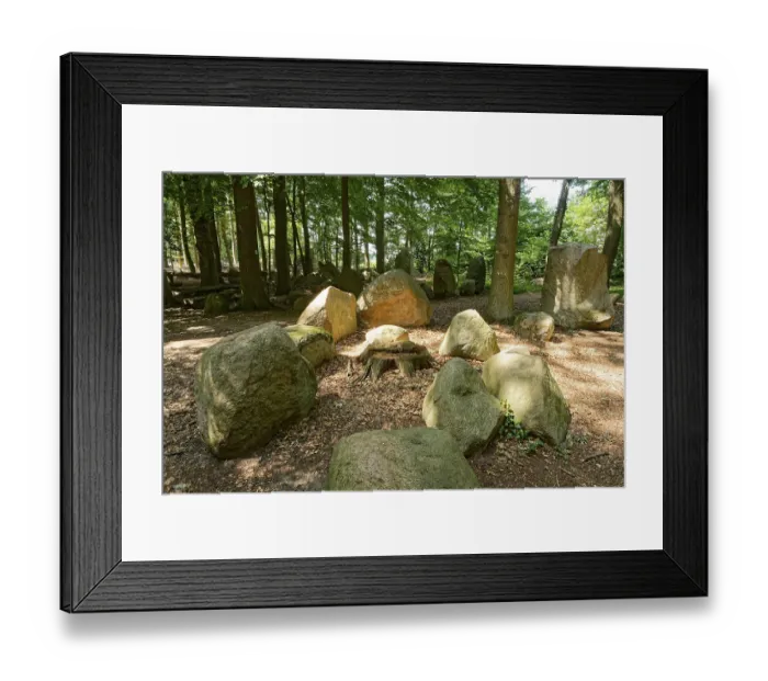 Framed Print : Erratic blocks in the Neuenknick erratic block forest in the Teutoburg Forest