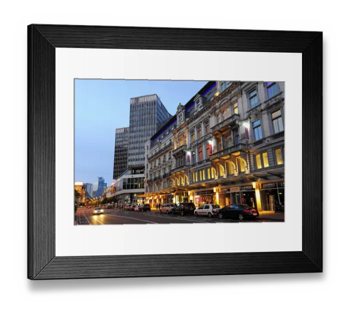 Framed Print : Centre Monnaie at dusk, a commercial building complex