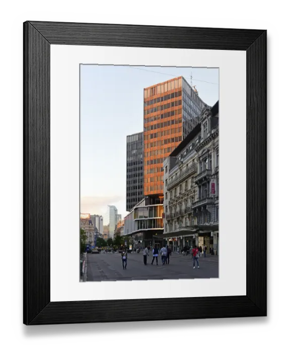 Framed Print : Centre Monnaie at dusk, a commercial building complex Framed Print : Centre Monnaie at dusk, a commercial building complex