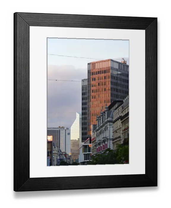 Framed Print : Centre Monnaie at dusk, a commercial building complex
