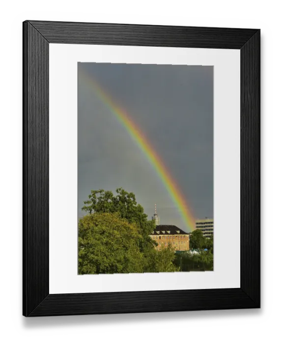 Framed Print : Rainbow over the city of Augsburg