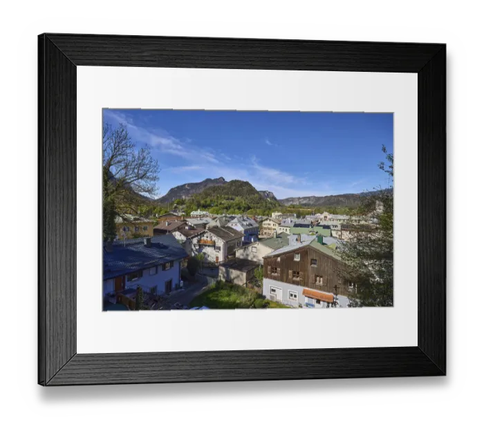 Framed Print : Long shot, historic old town, bird's eye view