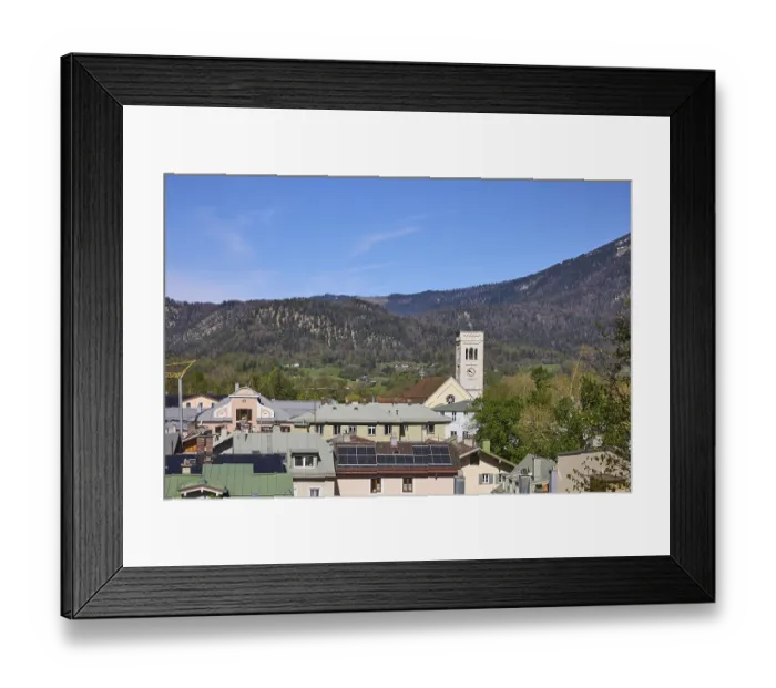 Framed Print : Old town, historic buildings, trees