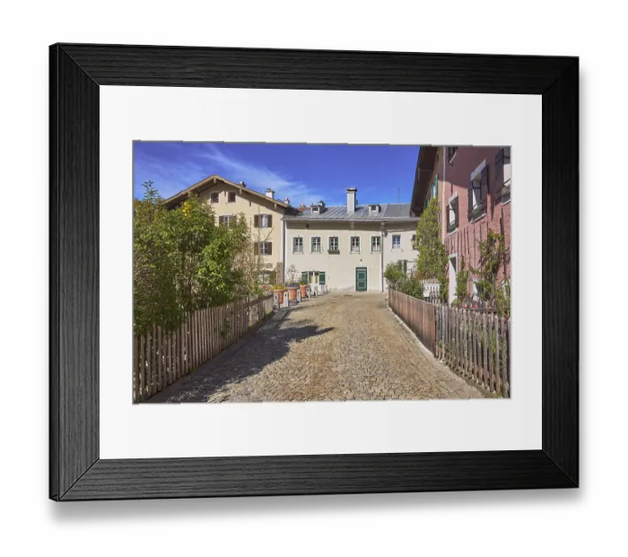 Framed Print : Old town, historic houses, street
