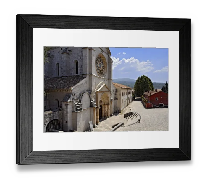 Framed Print : Main facade with rose window and portal Framed Print : Main facade with rose window and portal