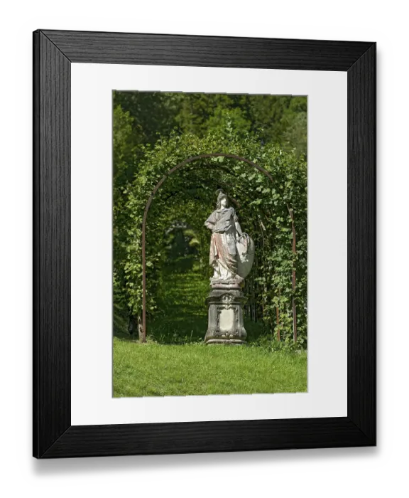 Framed Print : Rococo-style arcade with statue of the goddess Minerva Framed Print : Rococo-style arcade with statue of the goddess Minerva