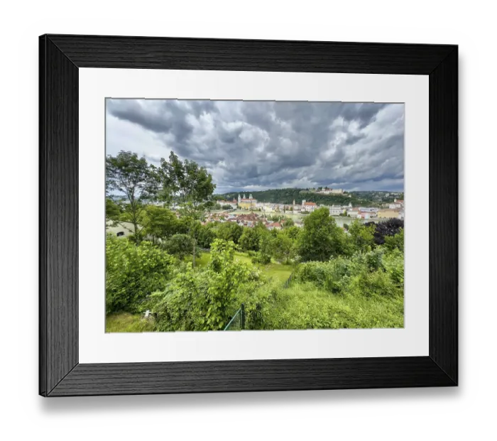 Framed Print : Expansive view of a cityscape with a historic centre Framed Print : Expansive view of a cityscape with a historic centre