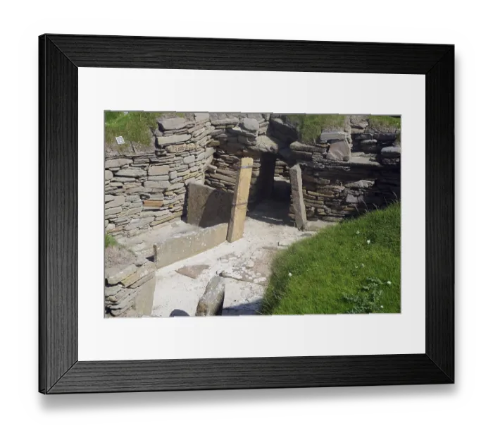 Framed Print : Entrance to ancient ruins with stone walls surrounded by grass and moss Framed Print : Entrance to ancient ruins with stone walls surrounded by grass and moss