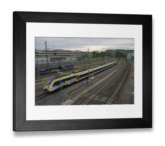 Framed Print : Heilbronn main station, freight traffic