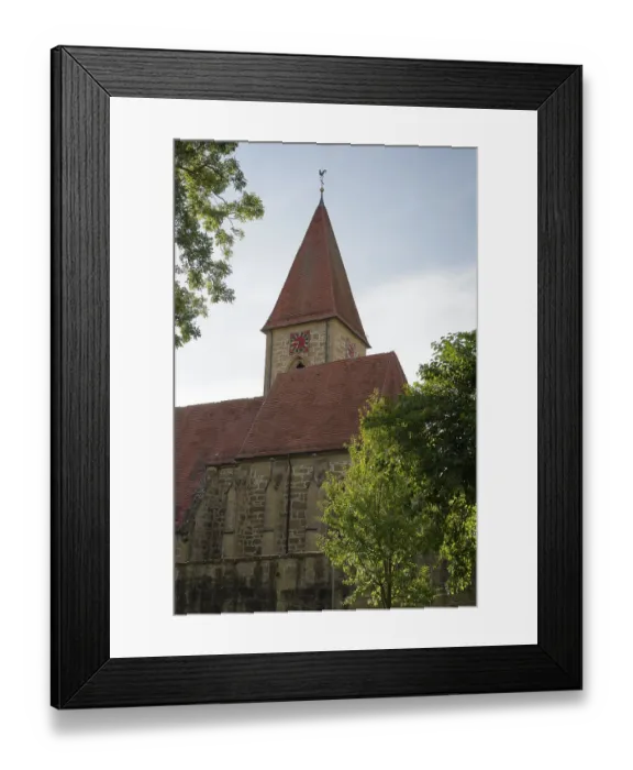 Framed Print : Church tower in Rieden, St Mary's Church Framed Print : Church tower in Rieden, St Mary's Church