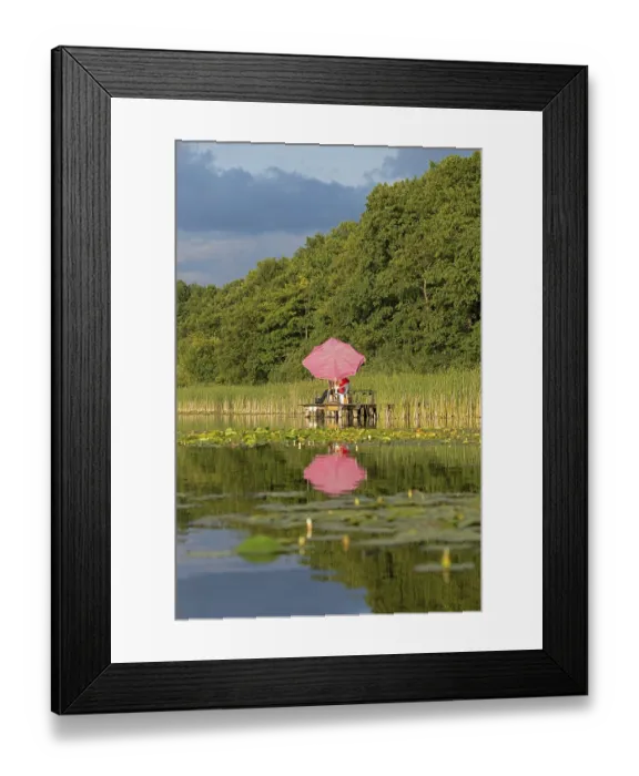 Framed Print : Parasol, reflection, Leppinsee Framed Print : Parasol, reflection, Leppinsee