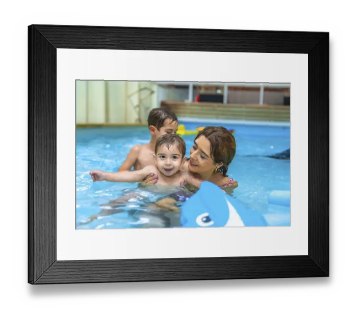 Framed Print : Mother and two sons enjoying time together