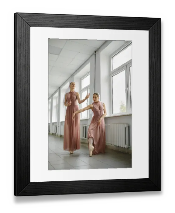 Framed Print : Two ballerinas in the corridor repeat movements Framed Print : Two ballerinas in the corridor repeat movements