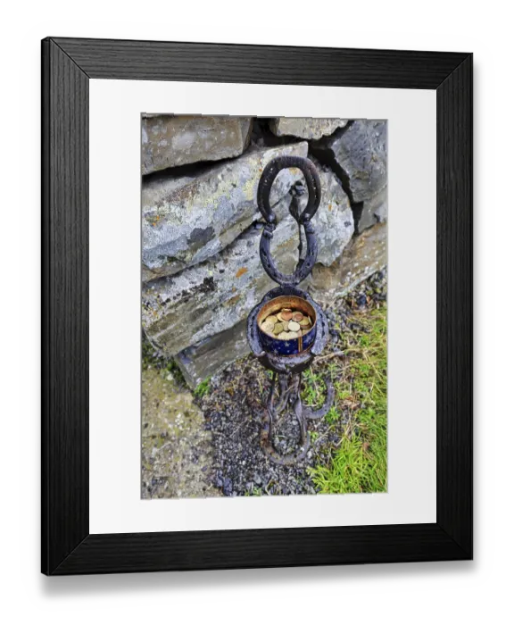 Framed Print : Tin with coins, donations for visiting a church Framed Print : Tin with coins, donations for visiting a church