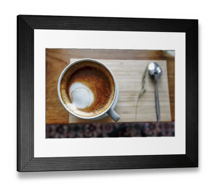 Framed Print : Cup of coffee with milk foam, cappuccino