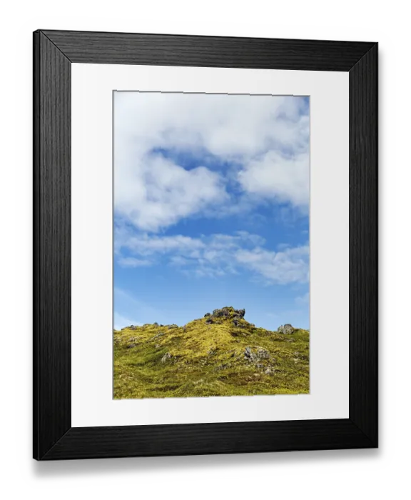 Framed Print : Volcanic rock, overgrown with moss
