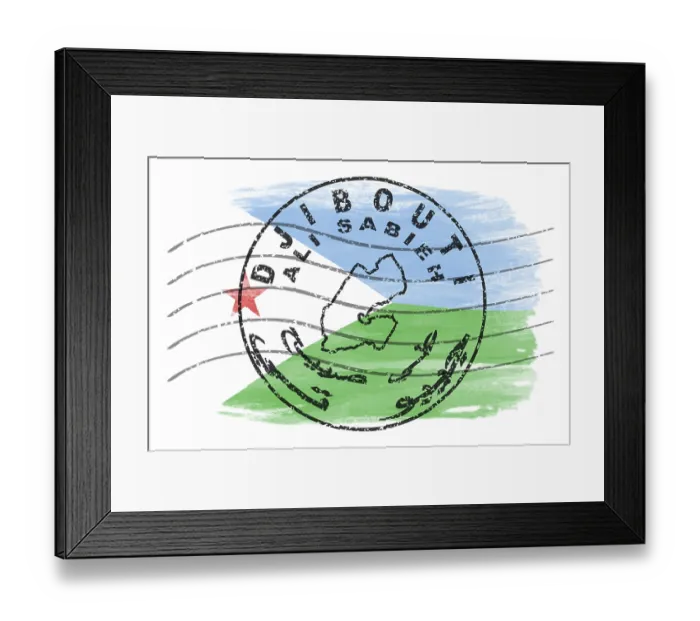 Framed Print : Djibouti Ali Sabieh Round Seal Map Design Framed Print : Djibouti Ali Sabieh Round Seal Map Design