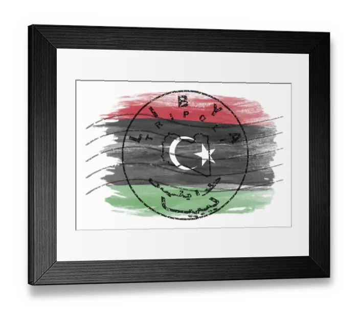 Framed Print : Libya Tripoli Round Seal Map Design Framed Print : Libya Tripoli Round Seal Map Design