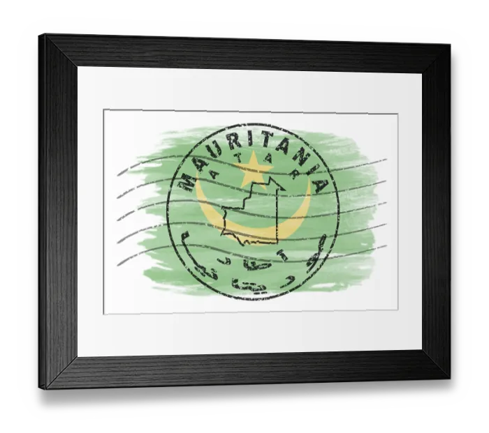 Framed Print : Mauritania Atar Round Seal Map Design Framed Print : Mauritania Atar Round Seal Map Design