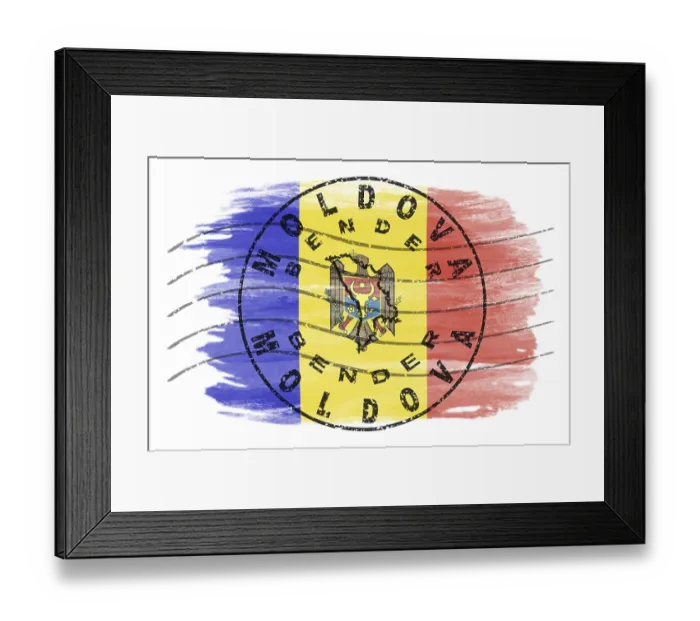 Framed Print : Moldova Bender Round Seal Map Design Framed Print : Moldova Bender Round Seal Map Design